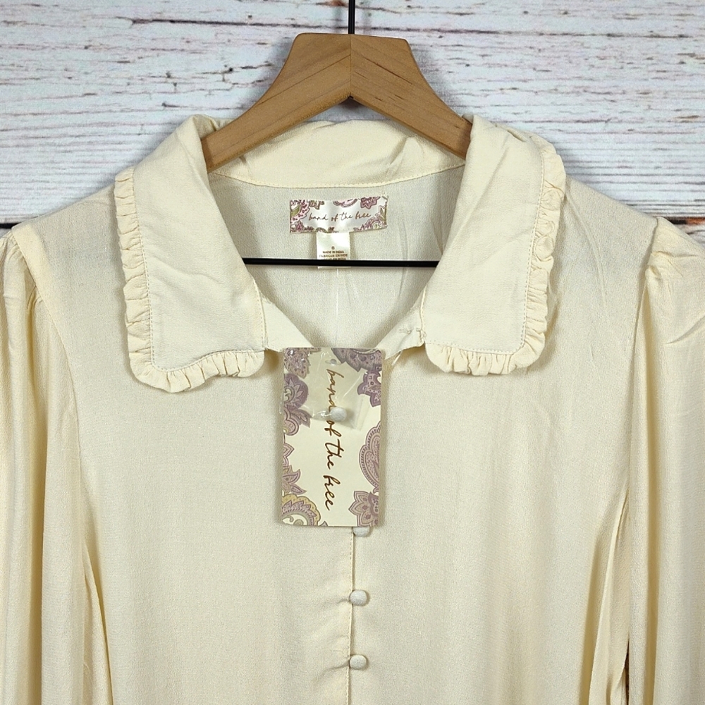 Band Of The Free Denise Cream Ruffle Collar Top - Picture 8 of 10